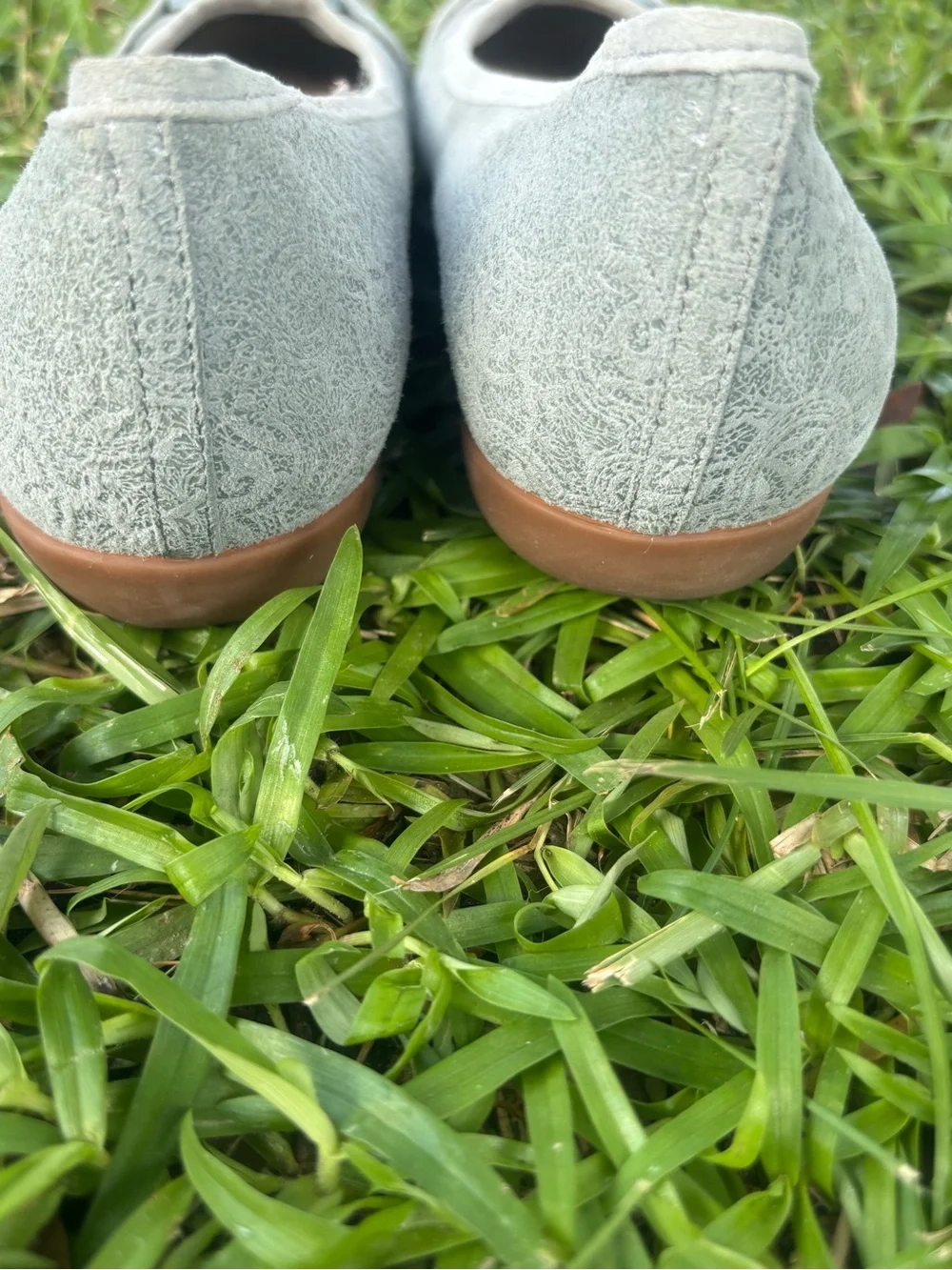 Trotters Sage Green Buckle Flats Blue Suede Ballet Women Size 11
